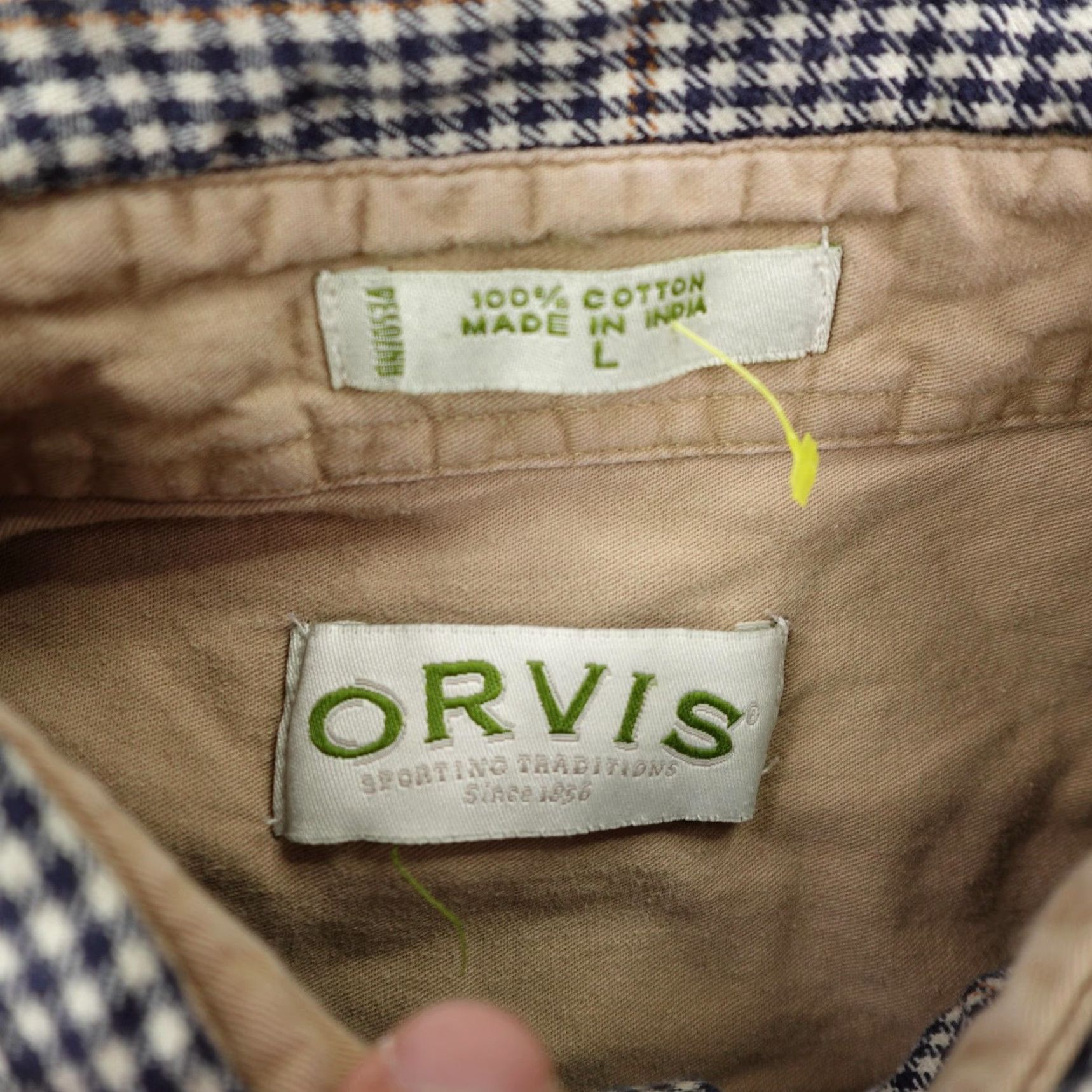 Orvis VINTAGE Orvis Flannel Shirt Mens Large Blue Brown Plaid Button Up Fishing Size US L / EU 52-54 / 3 - 7 Thumbnail