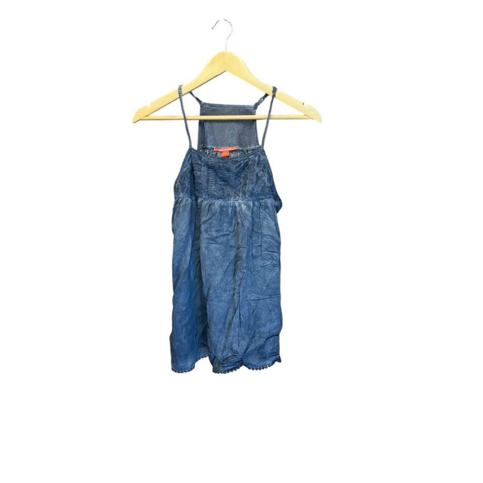 Designer C&V. Chelsea and Violet. Blue Boho Blouse. Size Small. Size S / US 4 / IT 40 - 1 Thumbnail