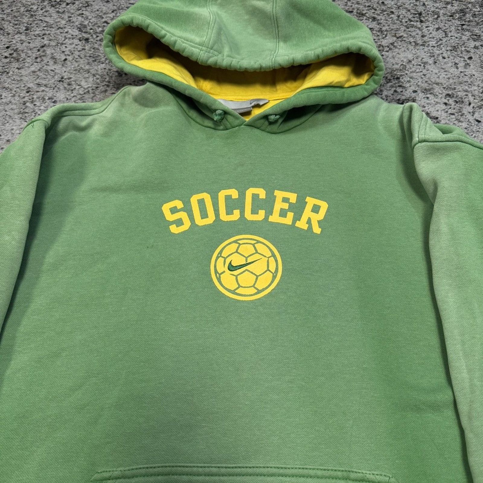Nike Vintage Faded Green Nike Soccer Hoodie Size US L / EU 52-54 / 3 - 7 Thumbnail