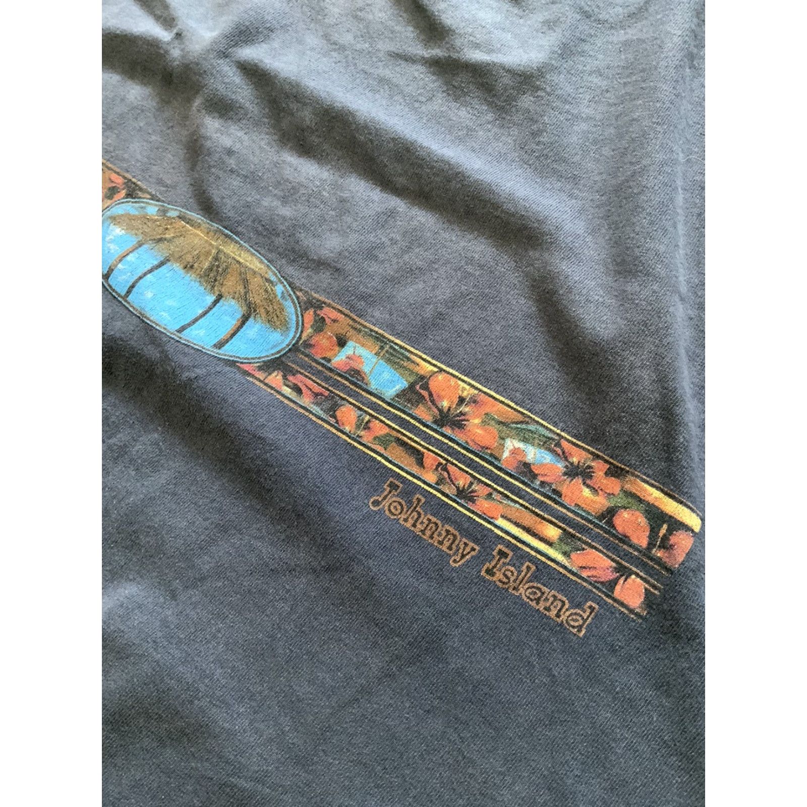Tultex VINTAGE 90s Tultex Cotton Johnny Island Floral Surf Navy Blue T-Shirt XL Size US XL / EU 56 / 4 - 5 Thumbnail