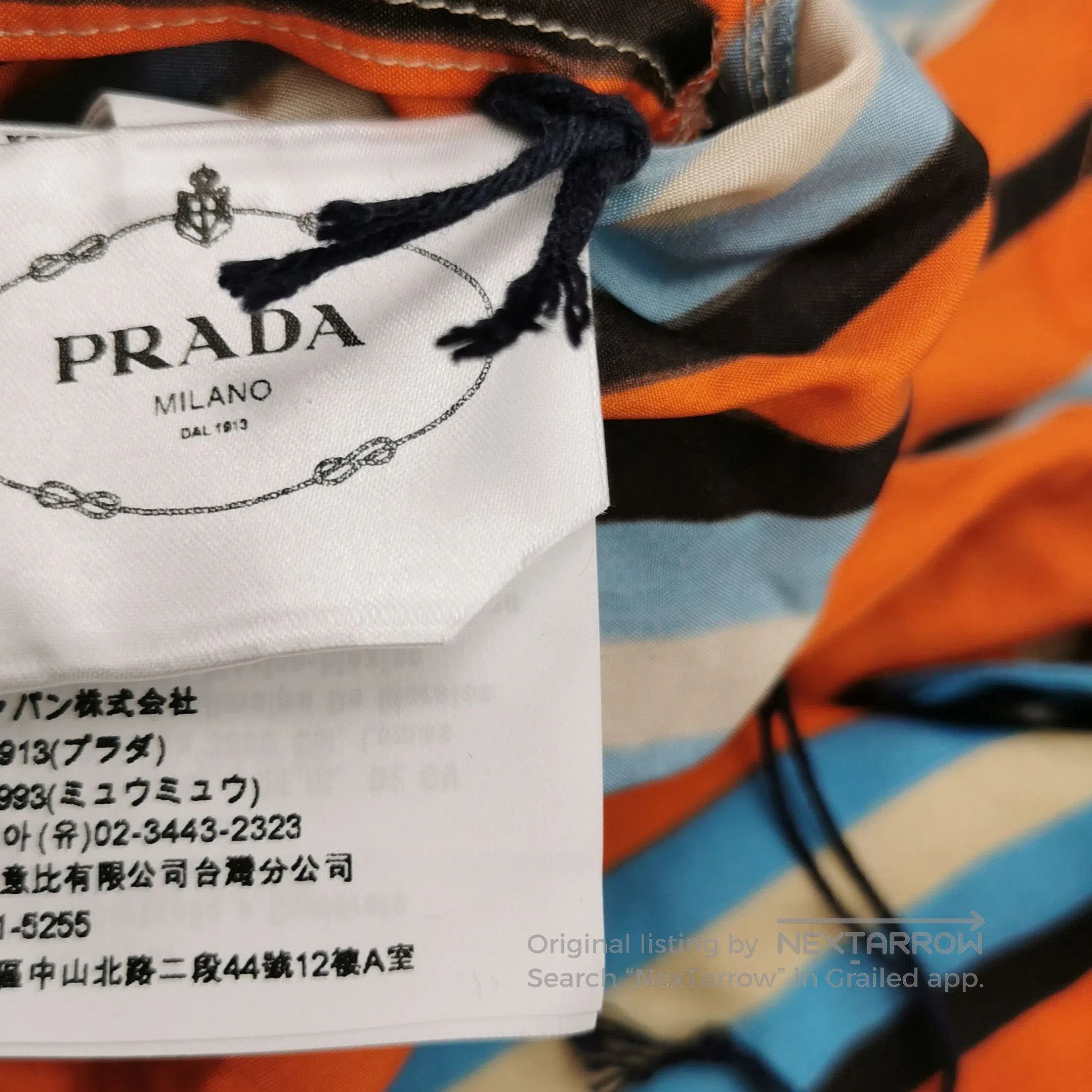 Prada Prada Striped Silk Logo Collared Long Sleeve Shirt . Size S / US 4 / IT 40 - 7 Thumbnail