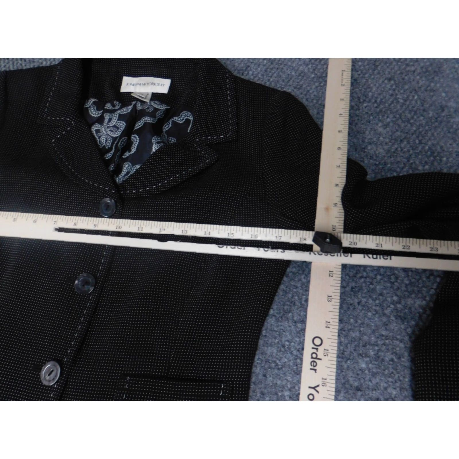 Jones New York Jones New York Blazer Womens 4 Black Striped Polyester Lightweight Button Mid-Length Blazer Womens Regular 4 Button Casual Business Fall Winter Size S / US 4 / IT 40 - 6 Thumbnail