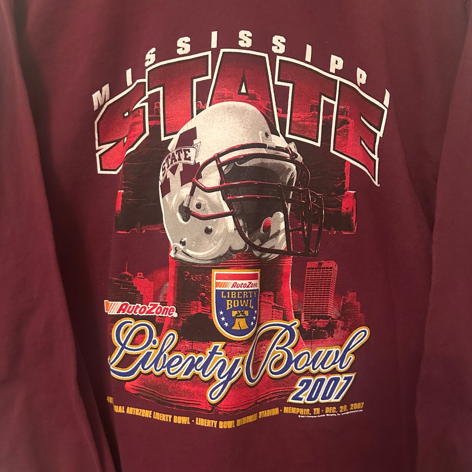 Gildan Mississippi State Bulldogs liberty bowl Memphis 2007 Size US L / EU 52-54 / 3 - 2 Thumbnail