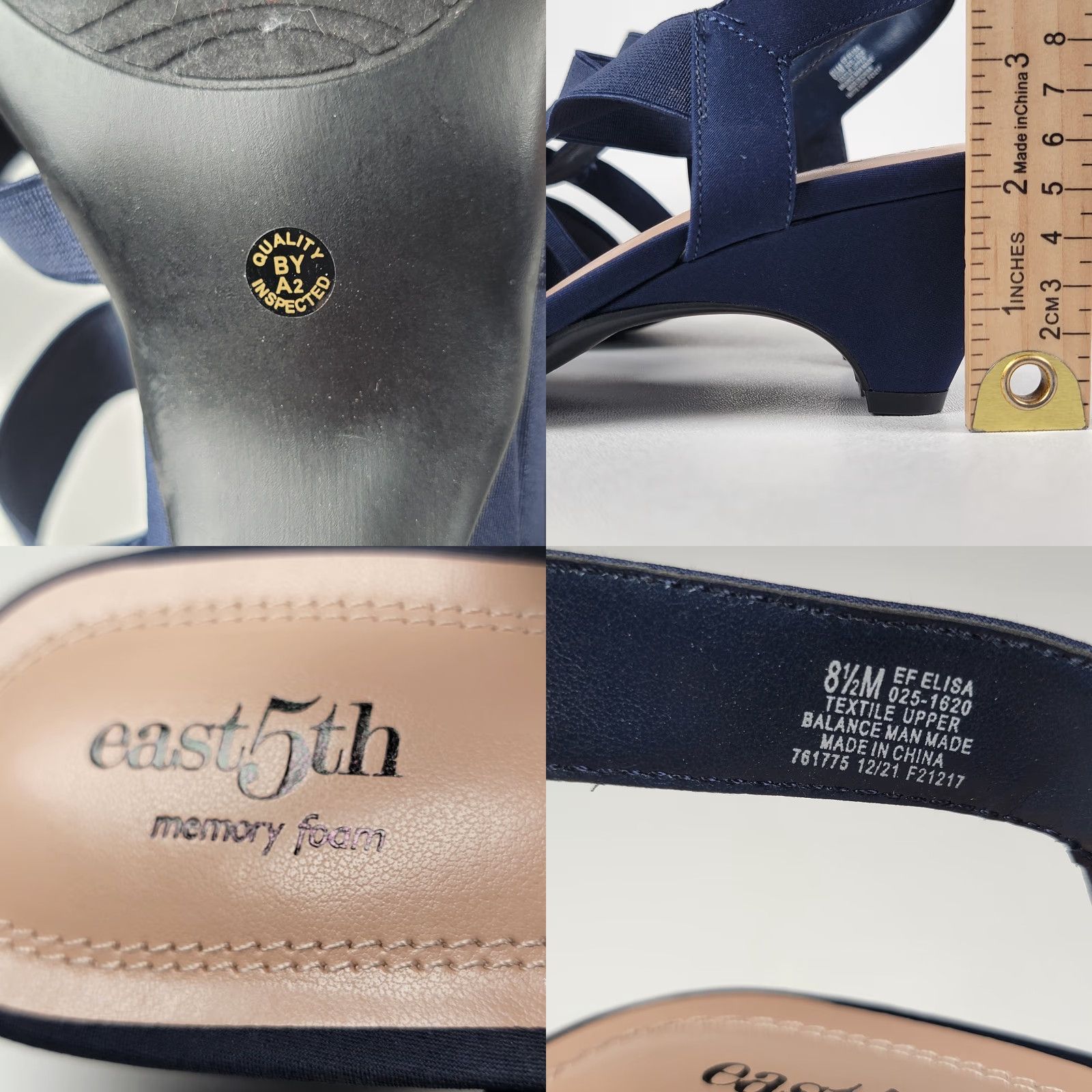 Vintage East 5th Memory Foam Strappy Sandals Women Blue Size 8.5 M Size US 9 / IT 39 - 8 Thumbnail