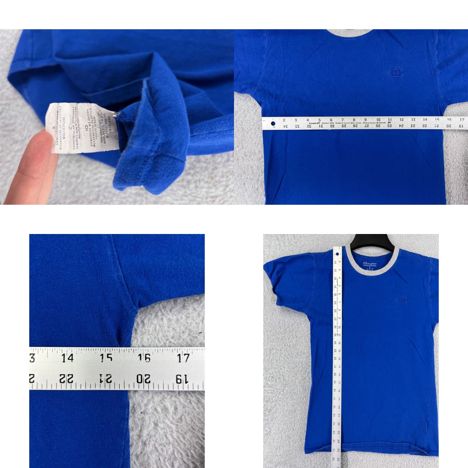 Champion Champion Shirt Mens Small Blue Embroidered Logo Short Sleeve Crew Neck Cotton Size US S / EU 44-46 / 1 - 8 Thumbnail