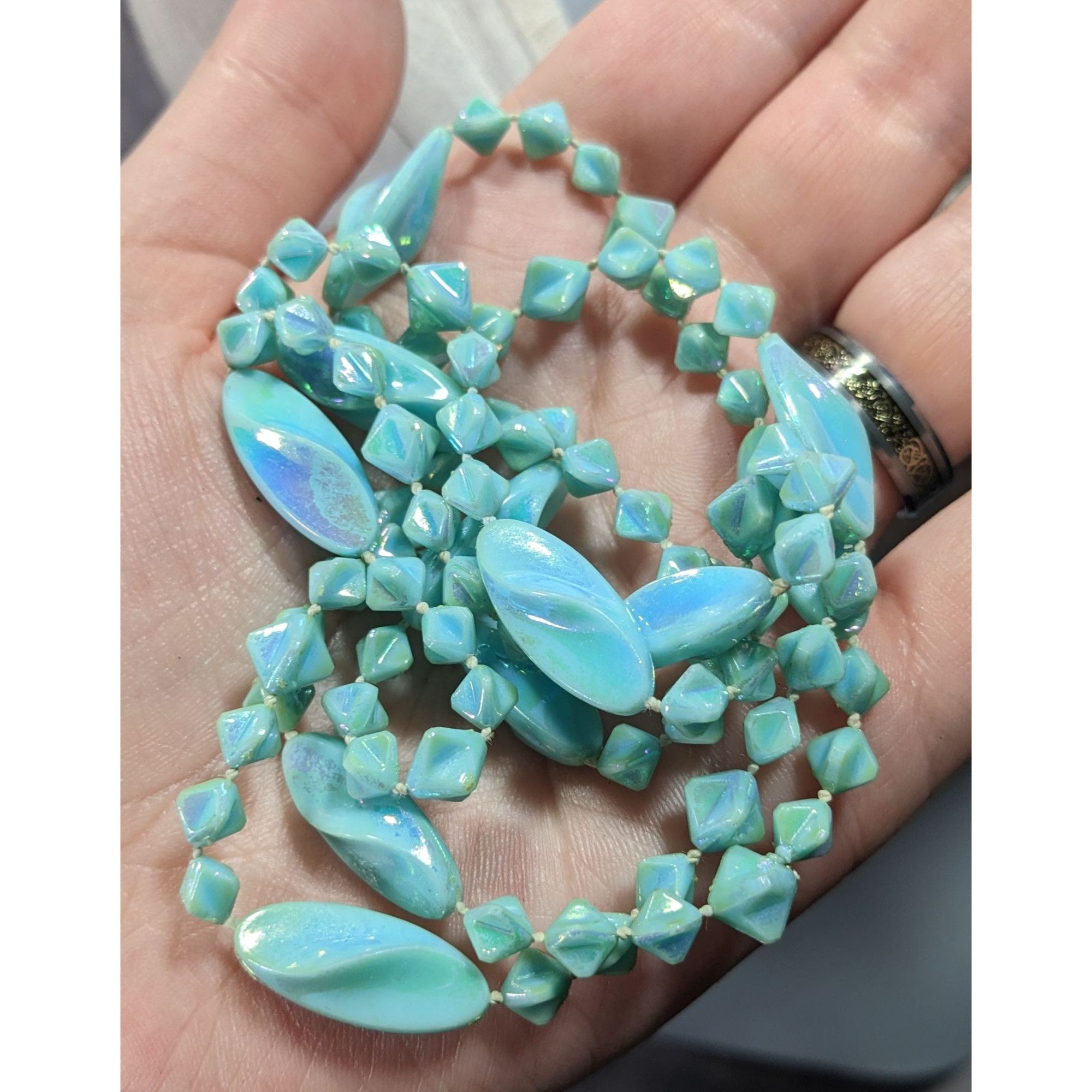 Other Mermaidcore Pearlescent Blue AB Beaded Necklace Size ONE SIZE - 2 Thumbnail
