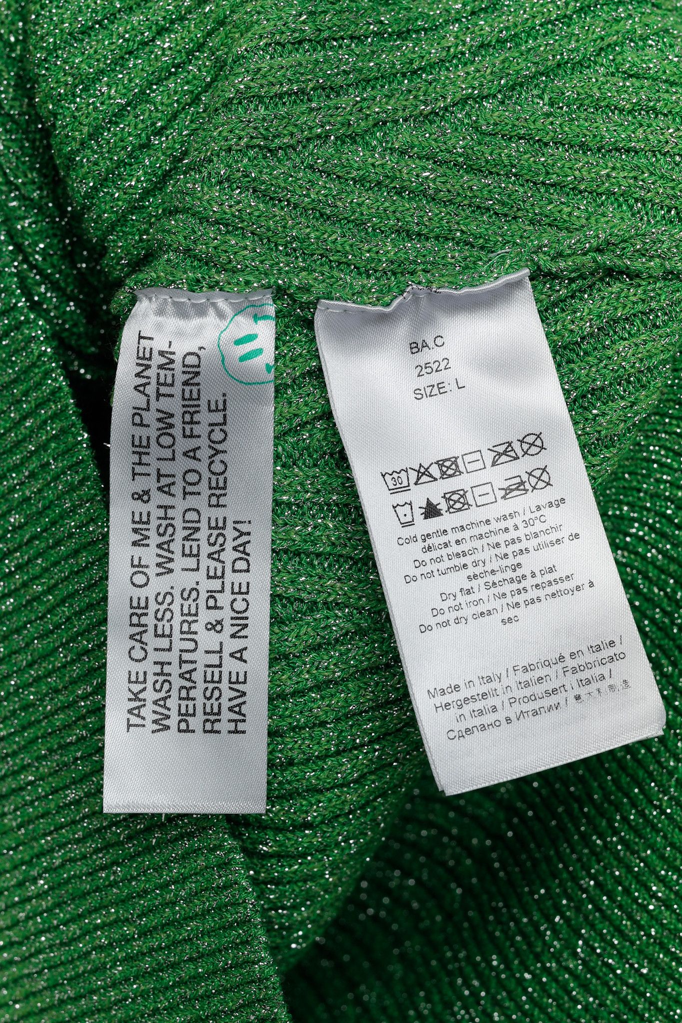 Ganni Ganni Flash Green Tie-Neck Glitter Knit Vest Size L / US 10 / IT 46 - 7 Thumbnail