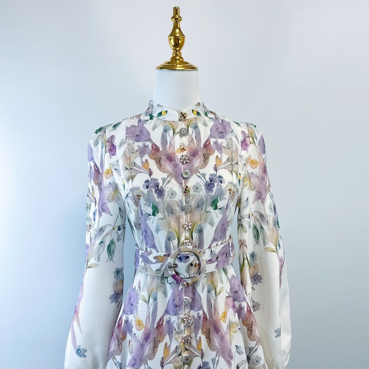 Zimmermann NWT Zimmermann Blue Floral Porcelain Midi Slip Dress Size M / US 6-8 / IT 42-44 - 2 Thumbnail