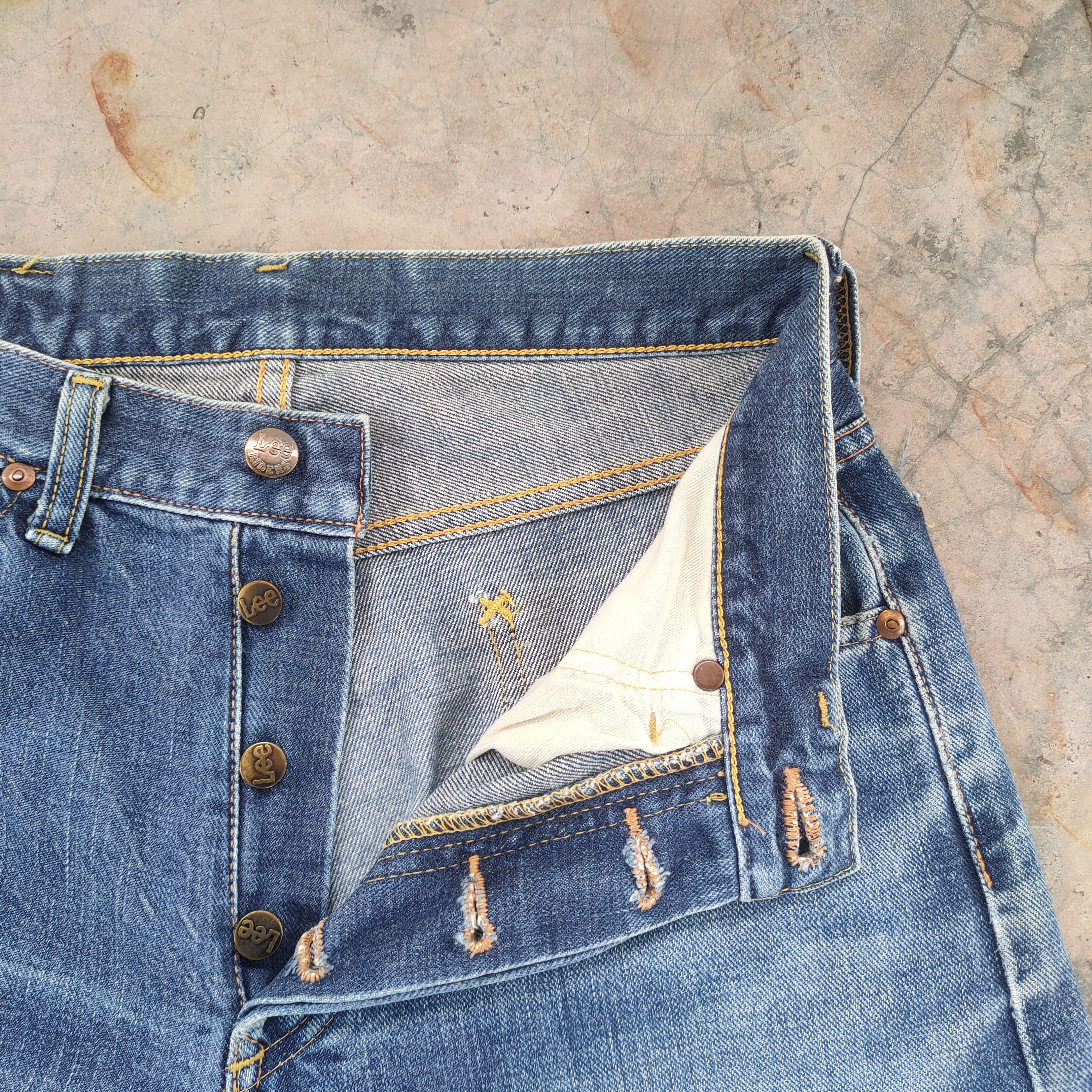 Lee W30×33 VINTAGE LEE FADED DISTRESSED JEAN DENIM PANTS Size US 30 / EU 46 - 6 Thumbnail