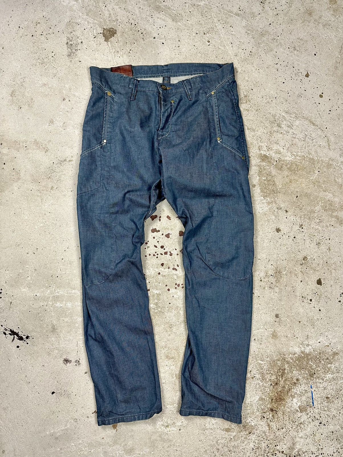 Lee × Vintage Vintage Y2K Lee Works of Denim Navy Denim Pants Jeans Size US 32 / EU 48 - 1 Thumbnail