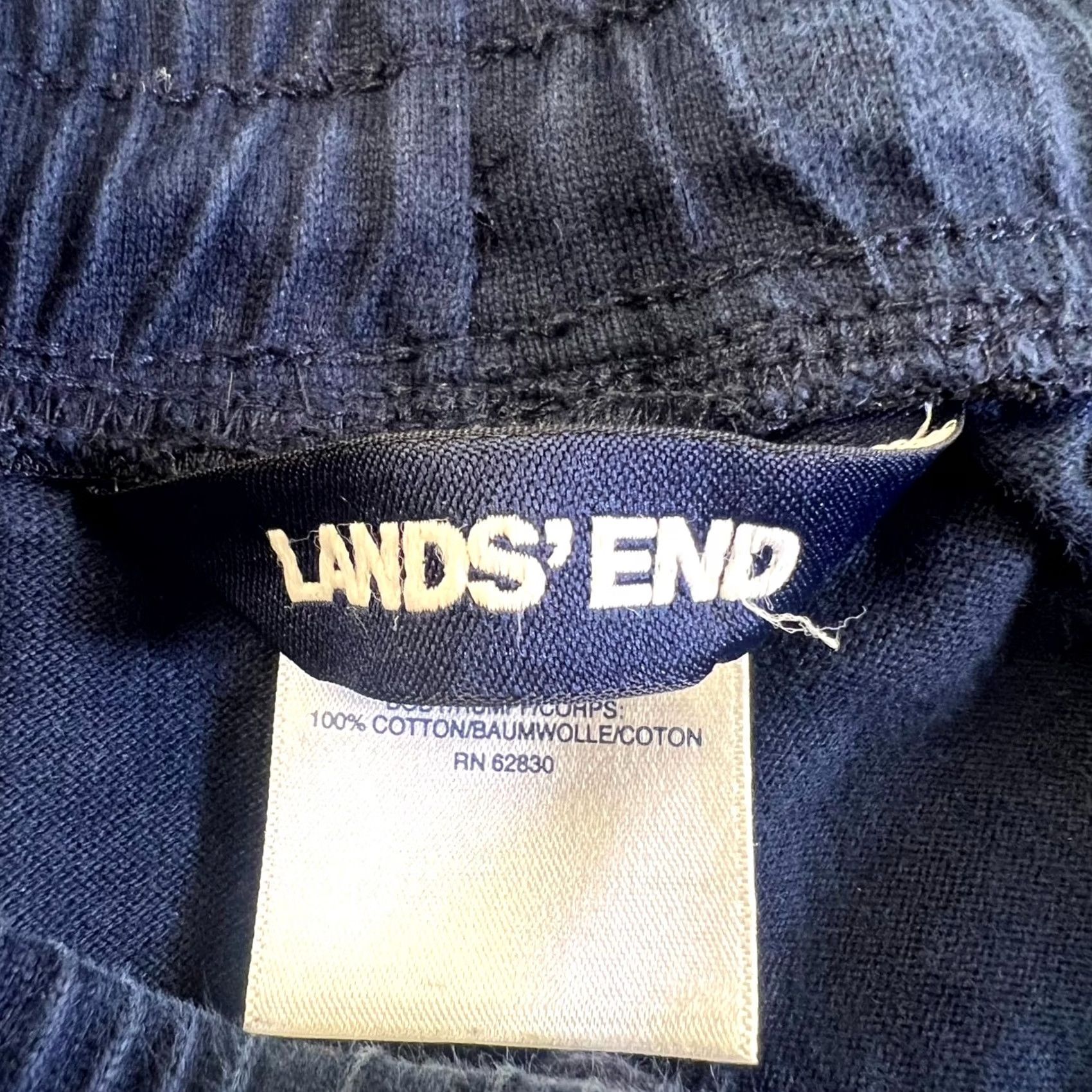 Lands' End Lands' End Pants Men Medium 32-34 Navy Drawstring Straight Leg Loungewear Navy Blue Casual Travel Waterfall Clips? Size US 31 - 6 Thumbnail
