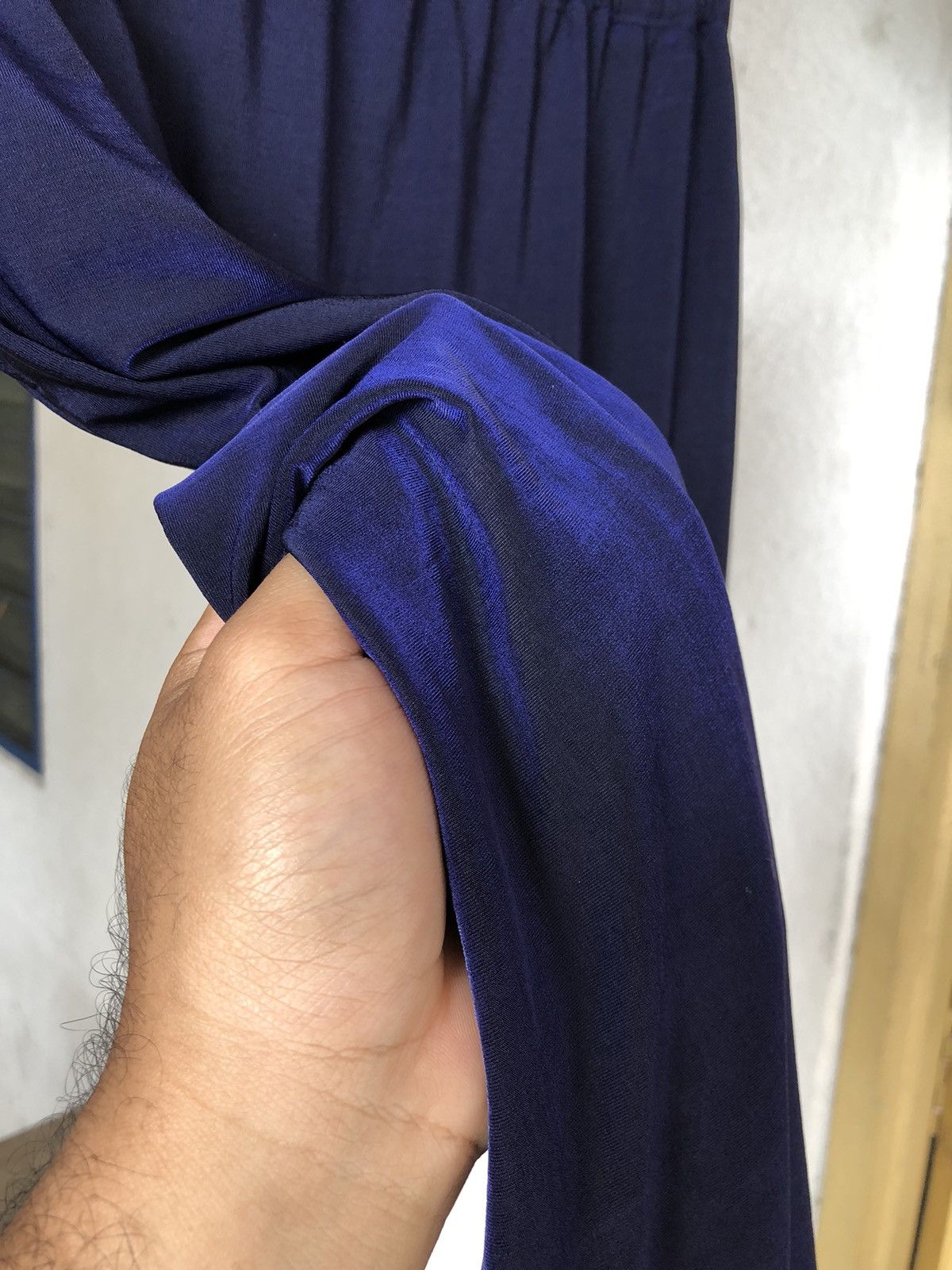 Pleats Please Issey Miyake ✨Vintage Issey Miyake Shiny Blue Stretchable Midi Skirt Size 25" / US 0 / IT 36 - 2 Thumbnail