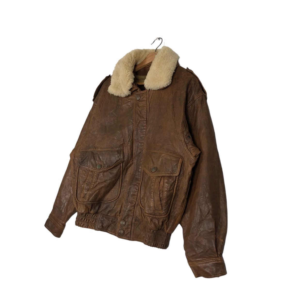 Genuine Leather 🔥80’s Vintage Bomber Leather Jacket Santa Barbara Polo Club Size US L / EU 52-54 / 3 - 2 Thumbnail