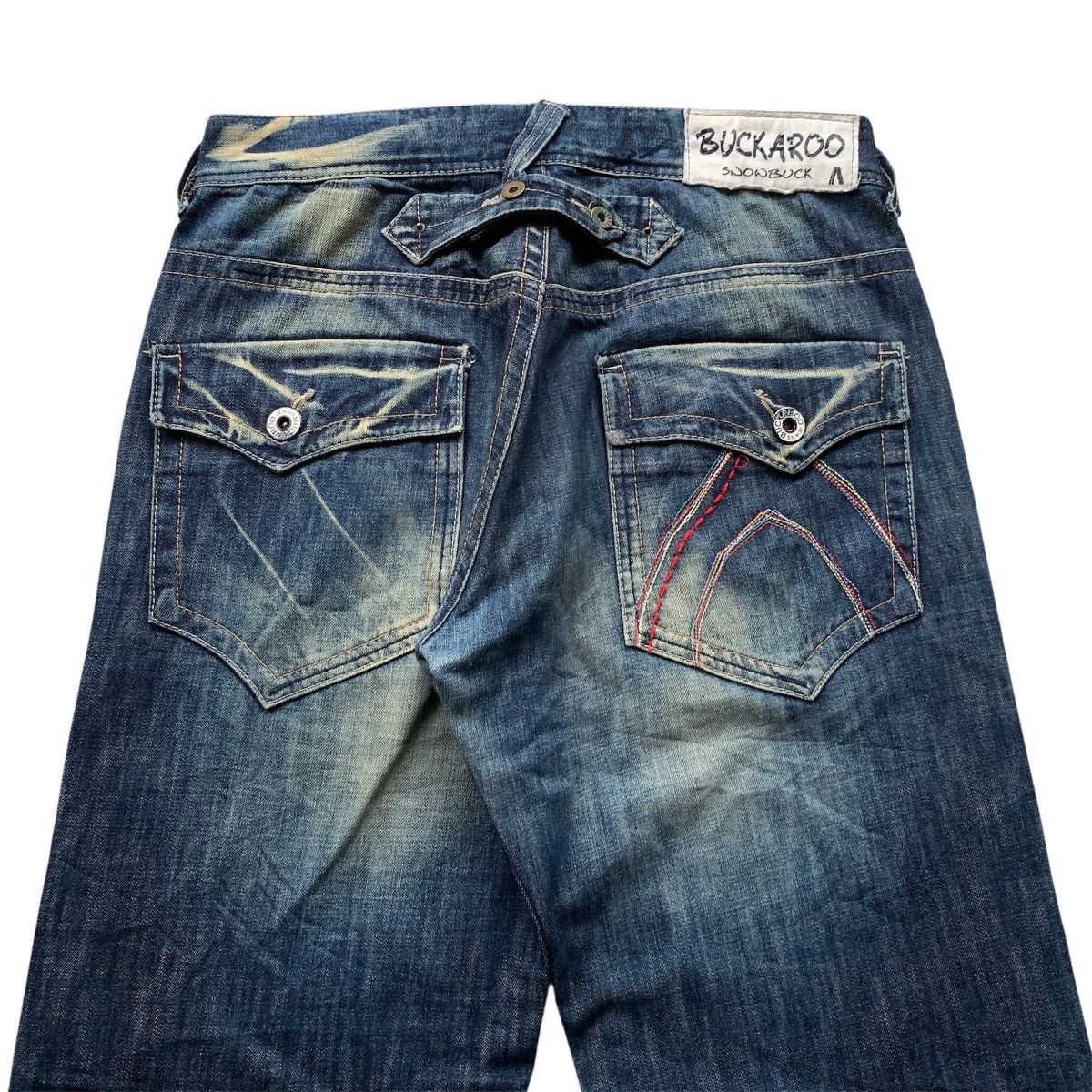 Japanese Brand Buckaroo Snow Buck Baggy Faded Flare Denim Pants Size US 34 / EU 50 - 11 Thumbnail