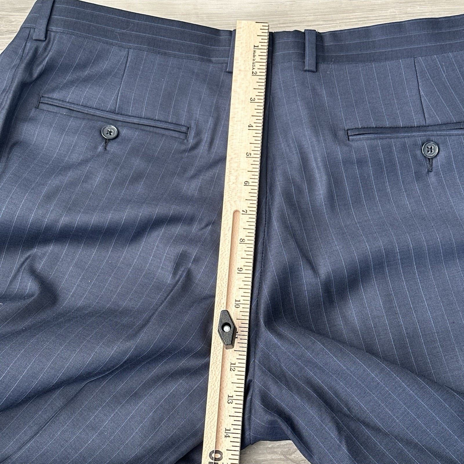 Daniel Cremieux Daniel Cremieux Loro Piana Super 130 Navy Pinstripe 42S Suit Size 42S - 13 Thumbnail