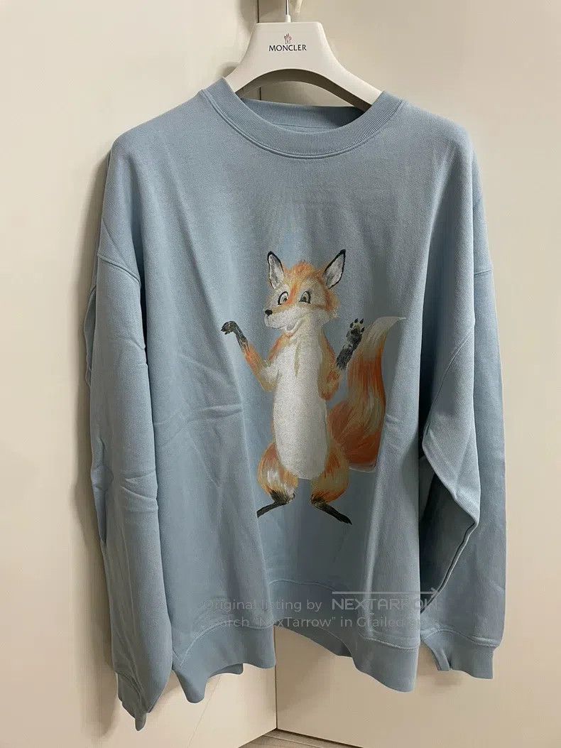 Acne Studios Acne Studios Light Blue Little Fox Sweatshirt Size M / US 6-8 / IT 42-44 - 1 Thumbnail