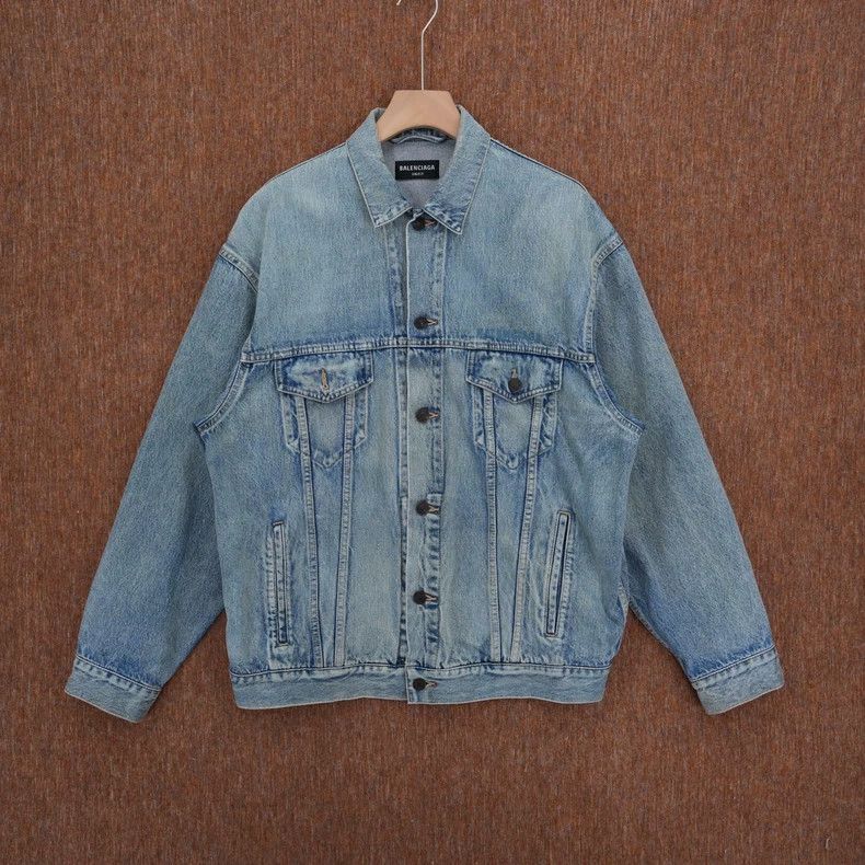 Balenciaga Washed Denim Oversized Jacket - dmc
