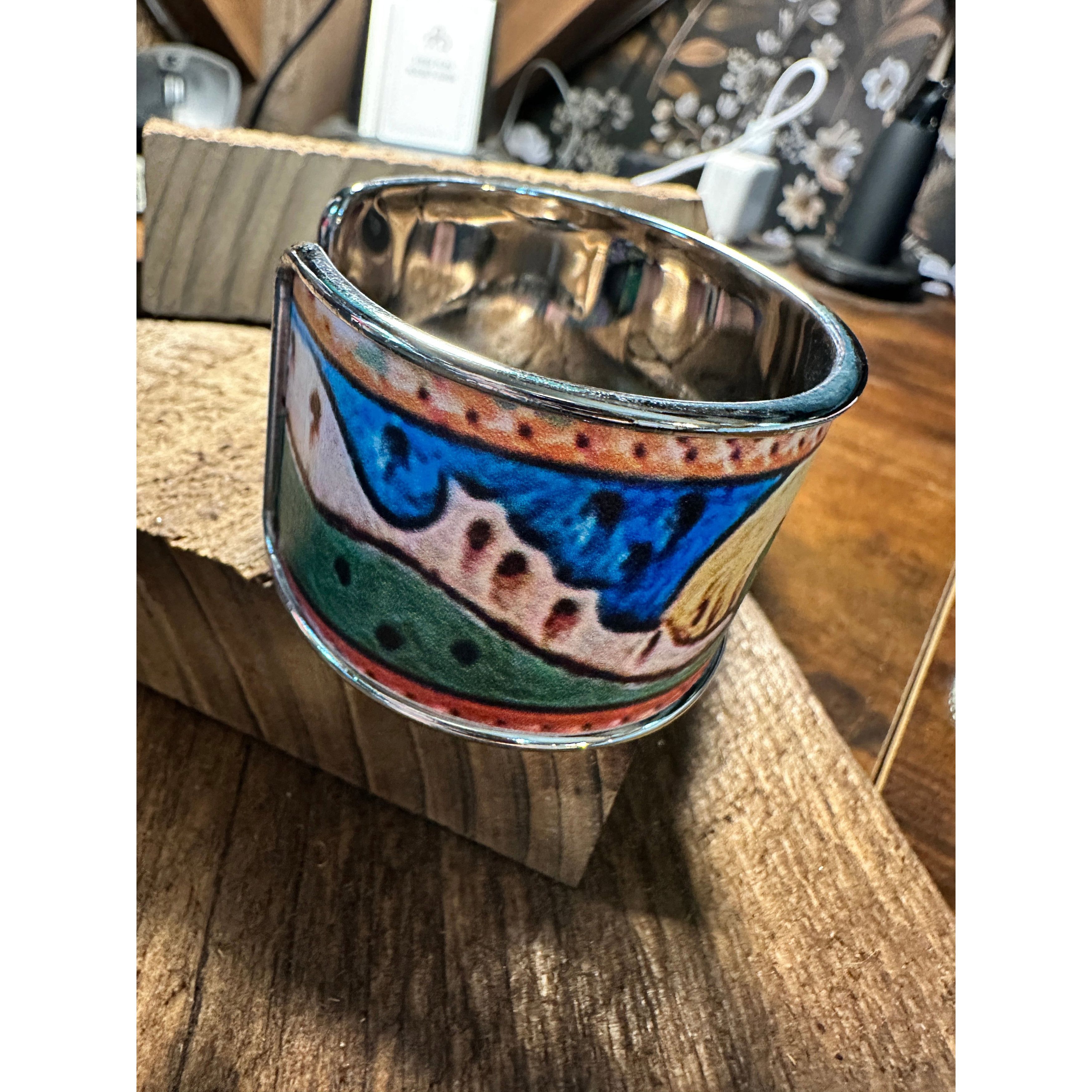 Other Boho SouthWestern Chic Cactus Scene Wide Cuff Bangle Bracele Size ONE SIZE - 4 Thumbnail