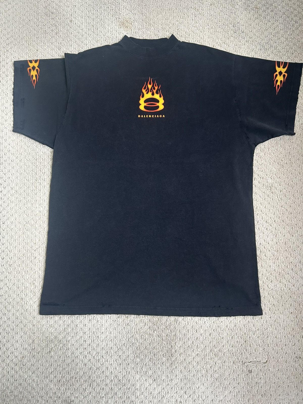 Balenciaga Burning Unity T-Shirt Black + Oversized | Grailed