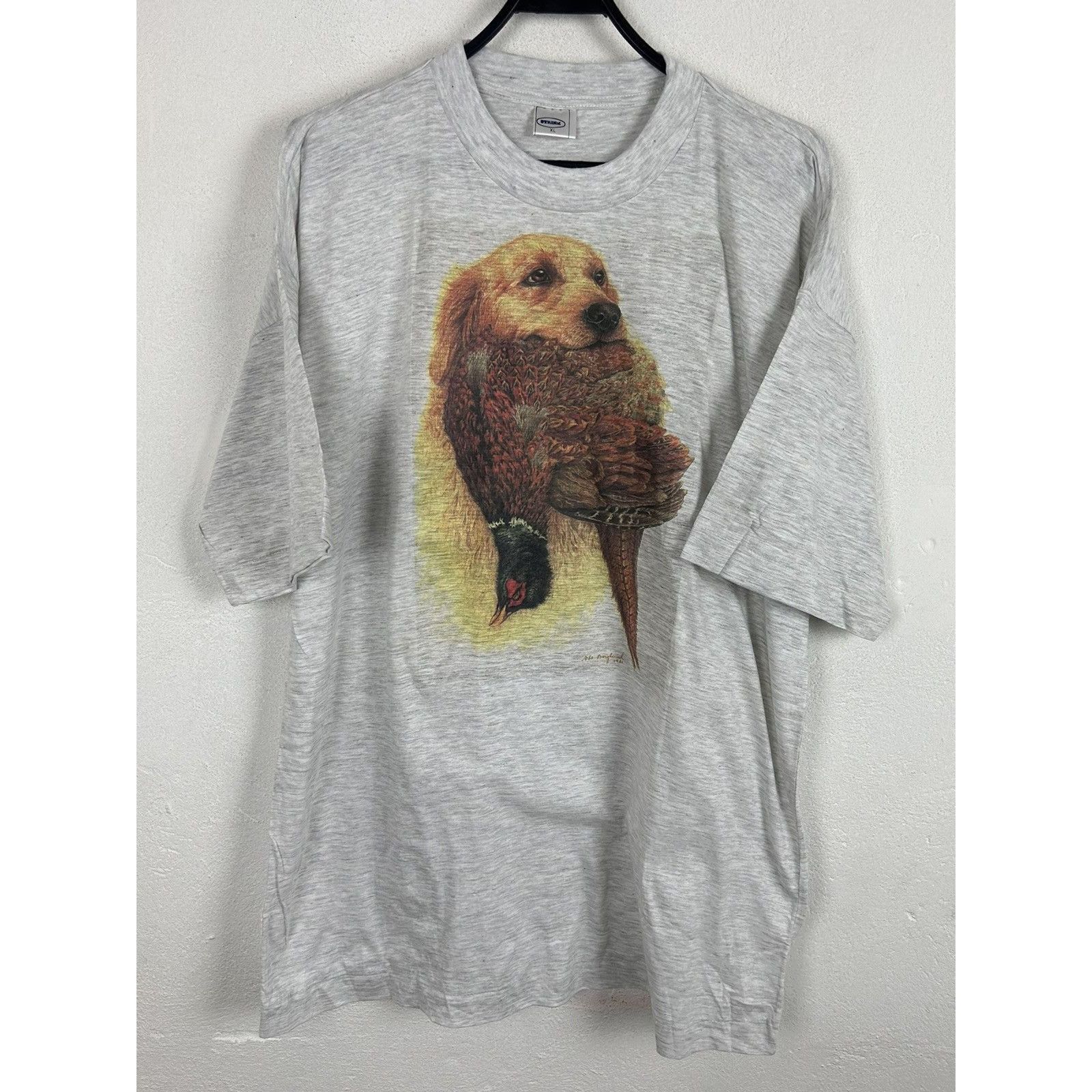80s Vintage 1988 Art Labrador With Turkey Single Stitch Tee