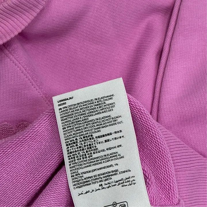 AMI AMIPARIS Pink Heart Embroidered Cotton Sweatshirt -2507 Size US XXS / EU 40 - 3 Thumbnail