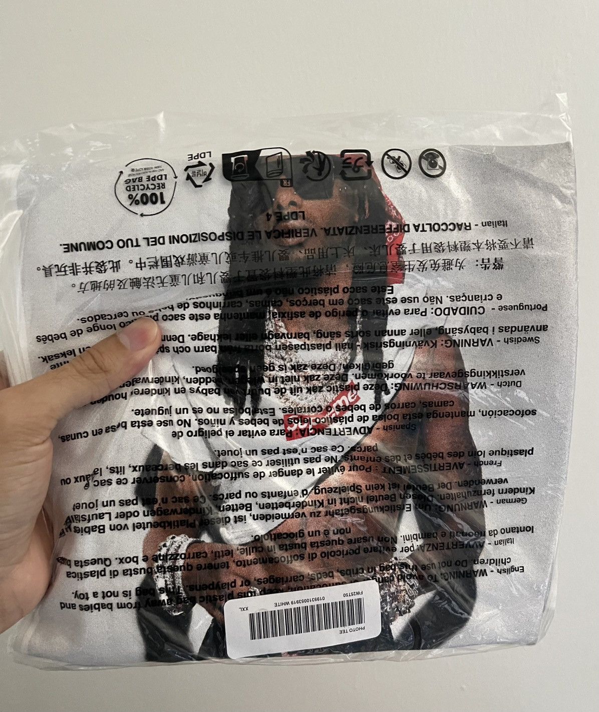 Supreme Playboi Carti Tee ‘WHITE’ (FW25) - XXLARGE