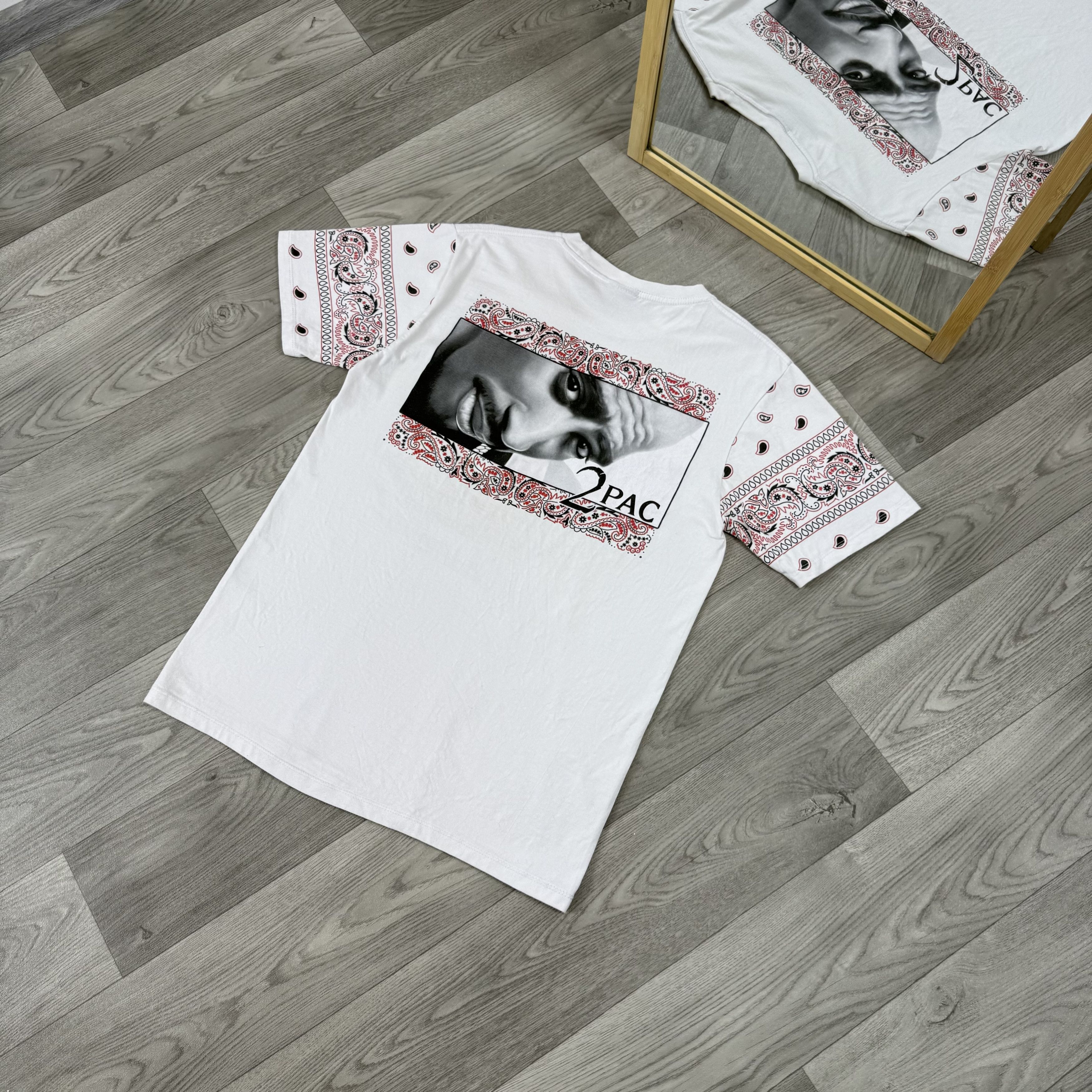Vintage Vintage 2Pac Tupac Shakur 90s White Graphic Rap Tee Shirt Size US M / EU 48-50 / 2 - 6 Thumbnail