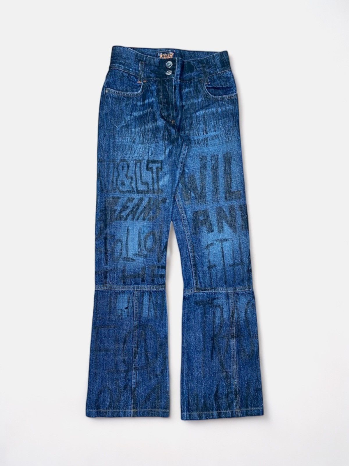 image of W Lt Walter Van Beirendonck W.&l.t - Aw97 Pen Denim Pants in Blue, Women's (Size 26)