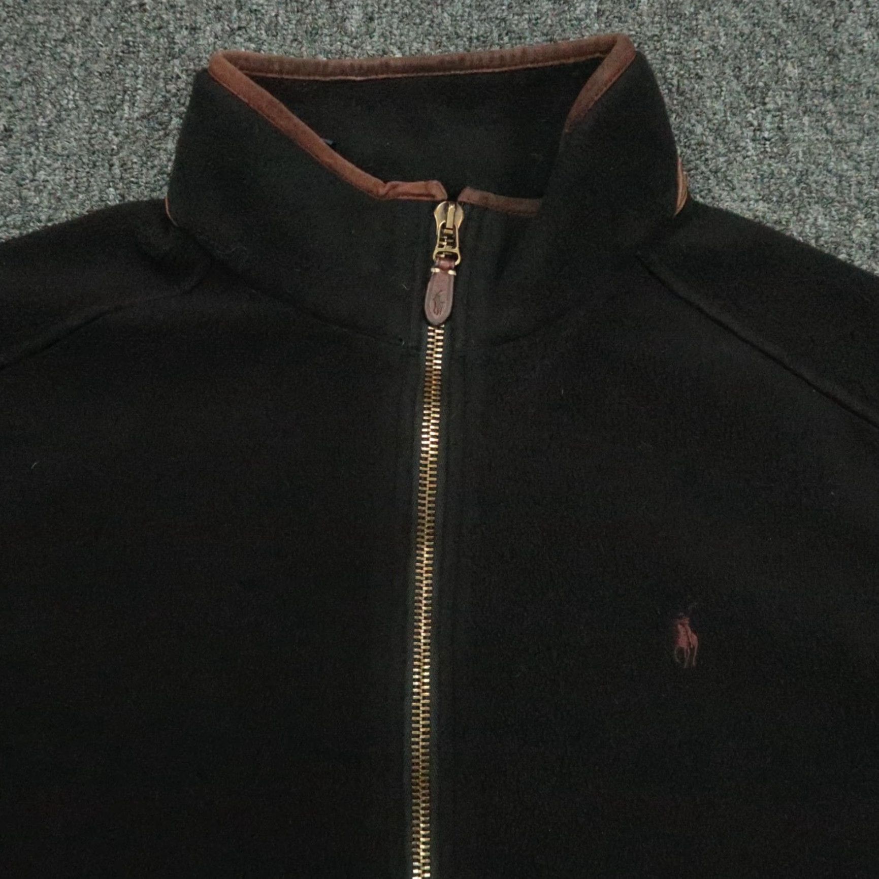Polo Ralph Lauren VINTAGE Polo Ralph Lauren Jacket Mens XL Black Fleece Pile Full Zip Pockets Leather Trim Size US XL / EU 56 / 4 - 2 Thumbnail