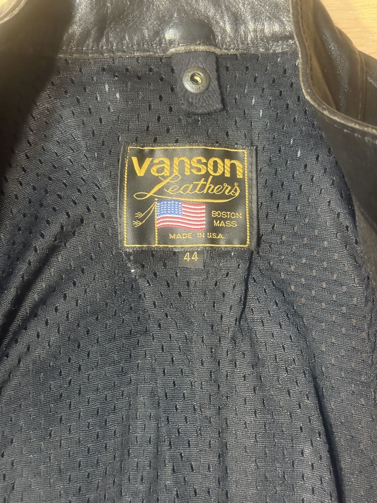 Vanson Leathers × Vintage Vintage Vanson Leather Jacket Yellow Embroidery Sz 44 Size US S / EU 44-46 / 1 - 6 Thumbnail