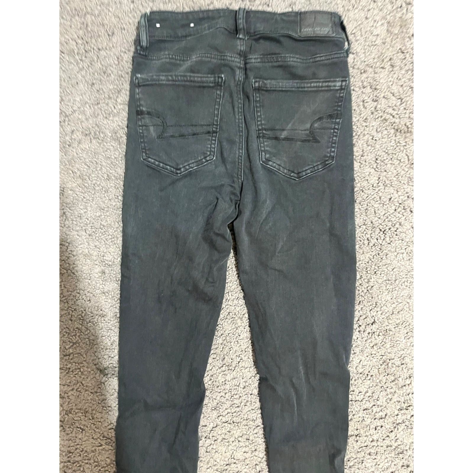 American Eagle Outfitters American Eagle Jeggings Jeans Sz 0 Black Denim Hi-Rise Next Level Super Stretch Women Size 25" / US 0 / IT 36 - 4 Thumbnail
