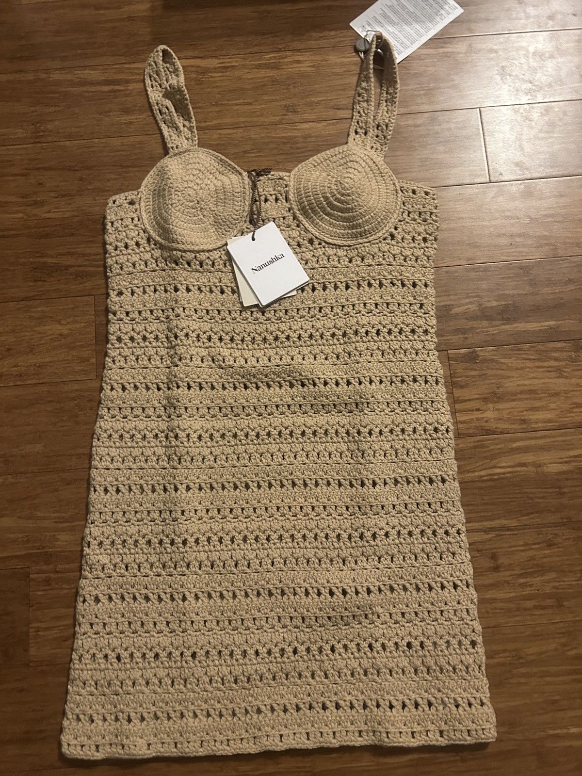 Nanushka NANUSHKA Maressa Crocheted cotton-blend mini Dress Beig M Size M / US 6-8 / IT 42-44 - 6 Thumbnail