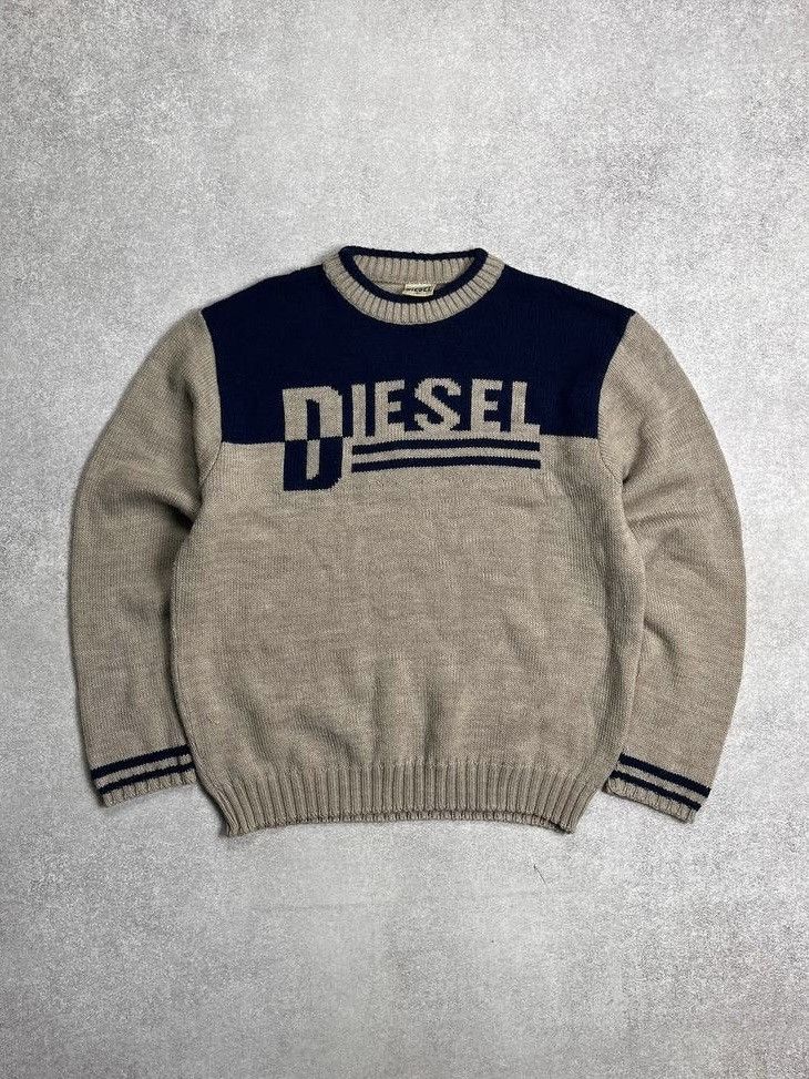 Diesel × Vintage VINTAGE DIESEL AVANTGARDE BIG KNIT SWEATER Y2K XL Size US L / EU 52-54 / 3 - 1 Thumbnail