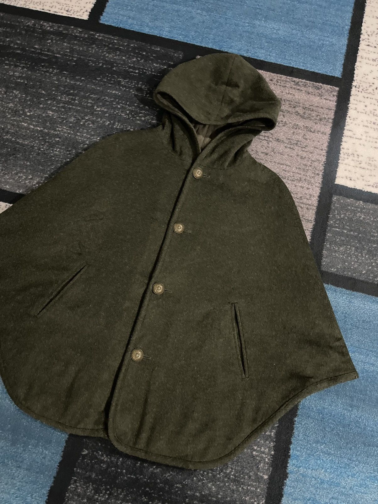 A.P.C. Vintage A.P.C Button Hoodie Wool Poncho Size XS / US 0-2 / IT 36-38 - 3 Thumbnail