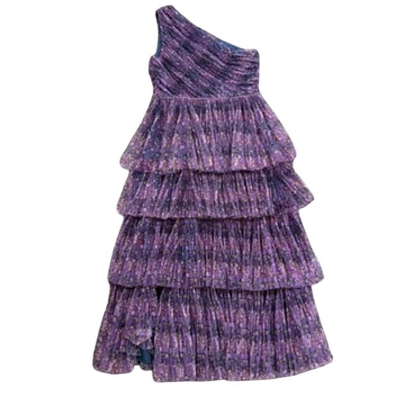 Hutch Hutch Tiered Floral Xala Dress in Purple Multi, Size US 12 Size XL / US 12-14 / IT 48-50 - 8 Thumbnail