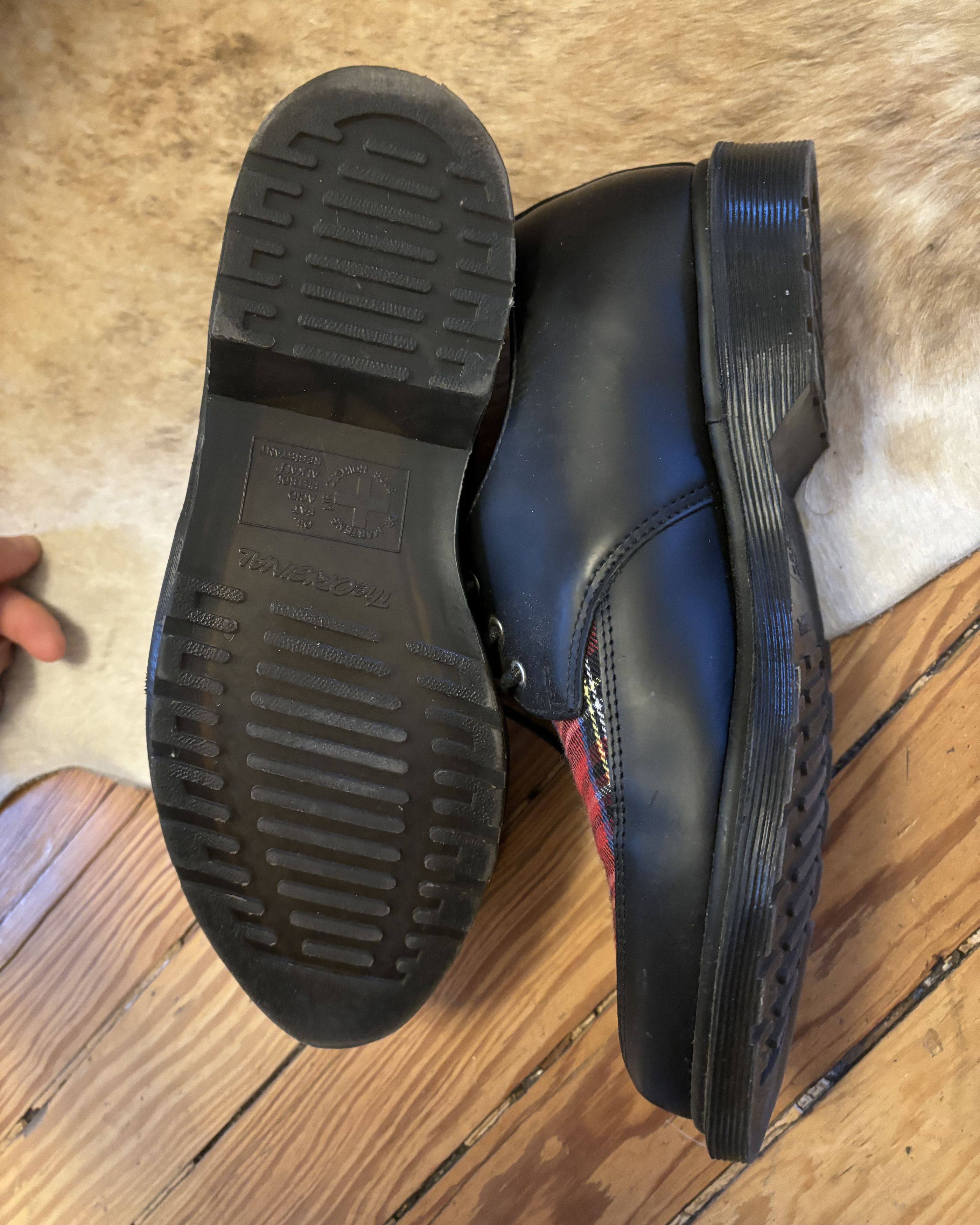 Dr. Martens doc martens willis creepers in red tartan Grailed