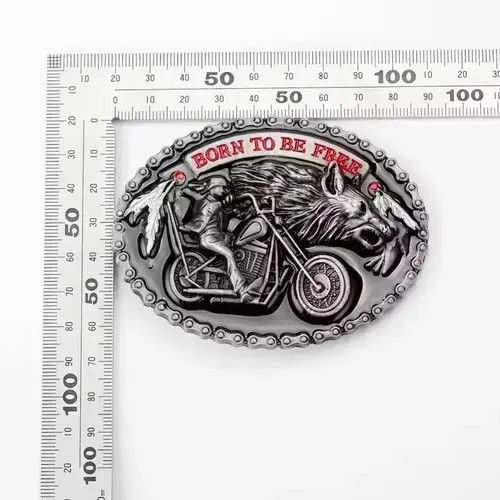 Leather Motorcycle And Wolf Buckle Fashion Decorative Belt Size ONE SIZE - 2 Thumbnail