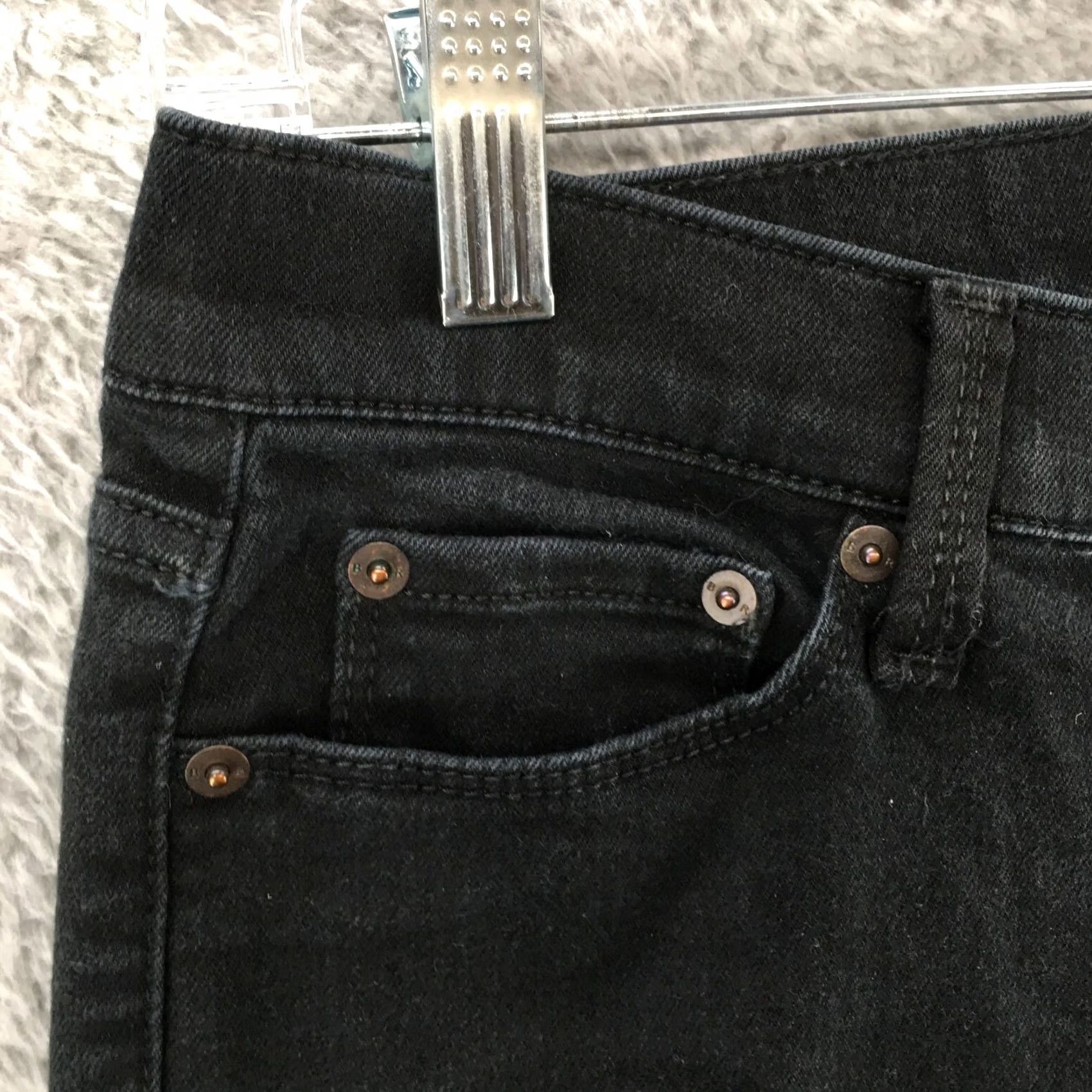 Banana Republic Banana Republic Skinny Jeans Womens 27/4 Black Mid Rise Zip Fly 5 Pockets Button Jeans Size 27" / US 4 / IT 40 - 3 Thumbnail