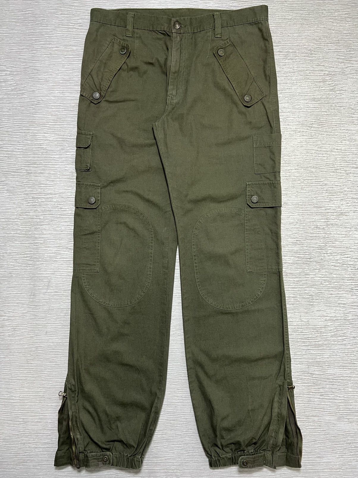 Dolce & Gabbana Dolce & Gabbana - Cotton Linen Olive Military Cargo Pants Size US 32 / EU 48 - 2 Thumbnail