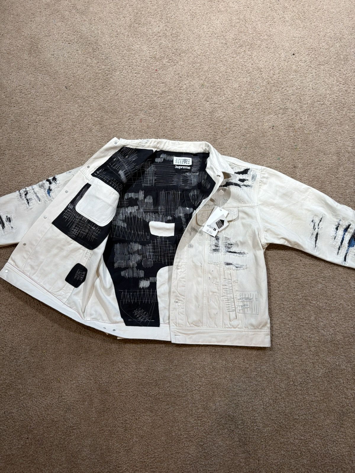 Maison Margiela × Supreme Supreme x Maison Margiela Selvedge Jacket (White) Size US L / EU 52-54 / 3 - 6 Thumbnail