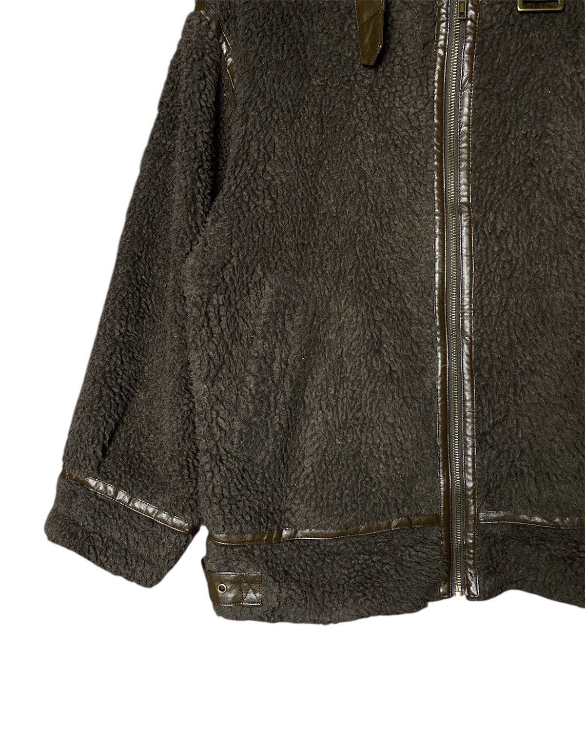 Japanese Brand Lunacion Deep Pile Brown Fleece Sherpa Zipper Jacket Size US M / EU 48-50 / 2 - 2 Thumbnail