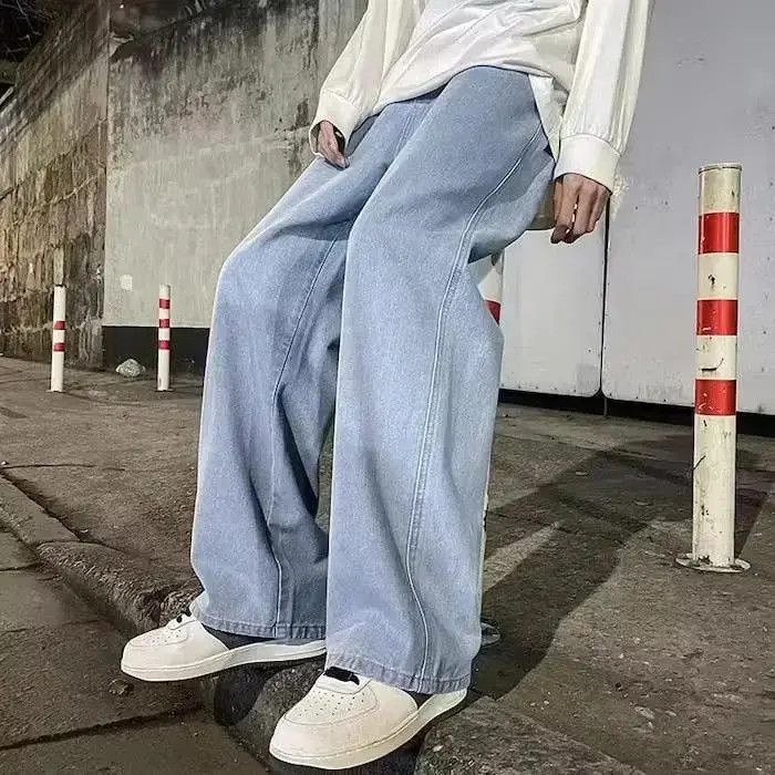 Japanese Brand Light Blue High Street Straight Loose Wide Leg Denim Pant Size US 30 / EU 46 - 6 Thumbnail