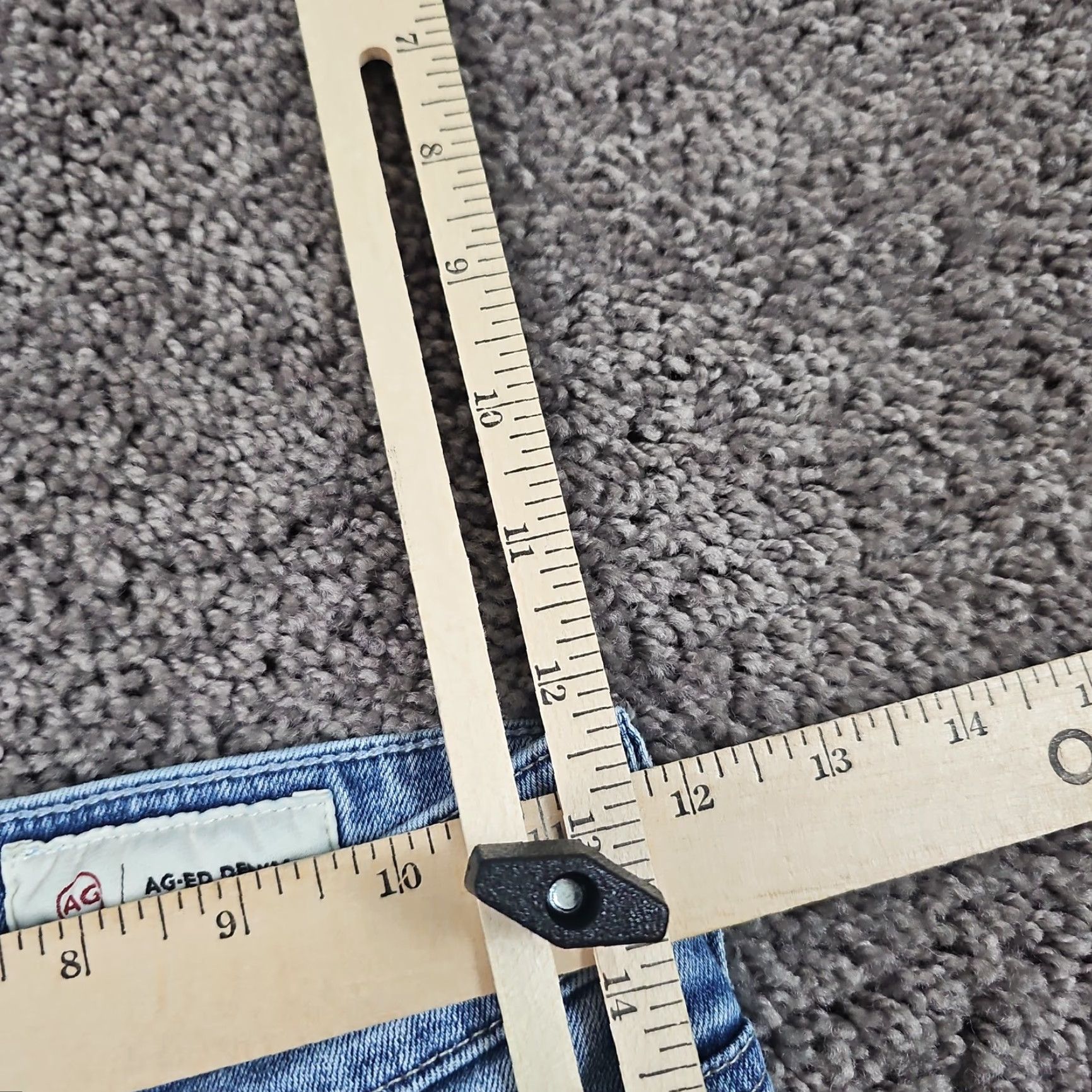 Vintage AG Adriano Goldschmied Jeans Womens 23 Crop High Straight Light Mari 23x26 Blue Cotton Spandex Denim Mexico Jeans " Size 40" / US 18 - 5 Thumbnail