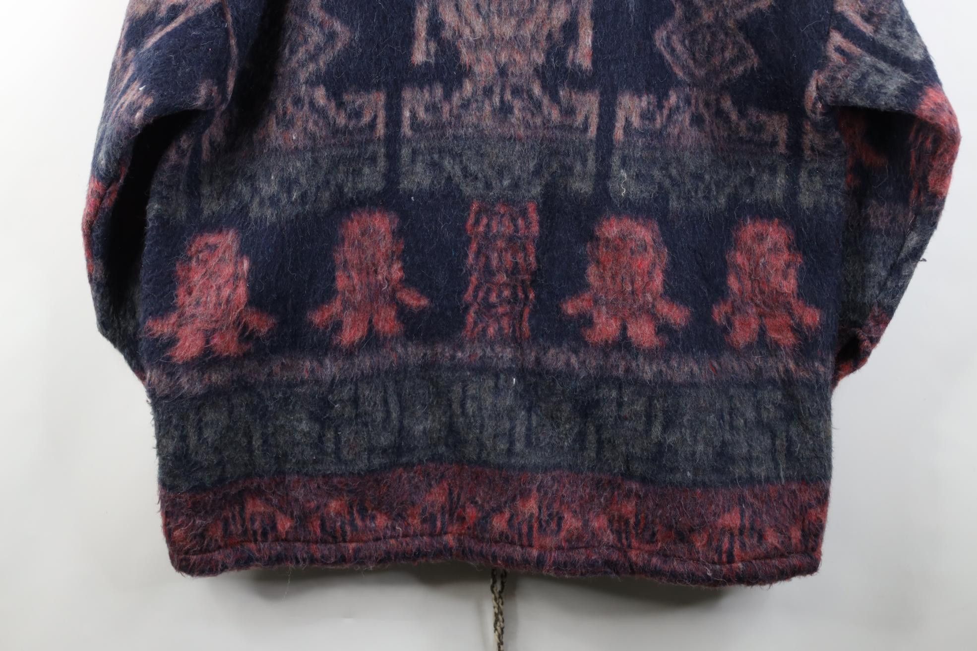 Vintage Vintage 90s Streetwear Geometric Wool Button Jacket Size US L / EU 52-54 / 3 - 14 Thumbnail