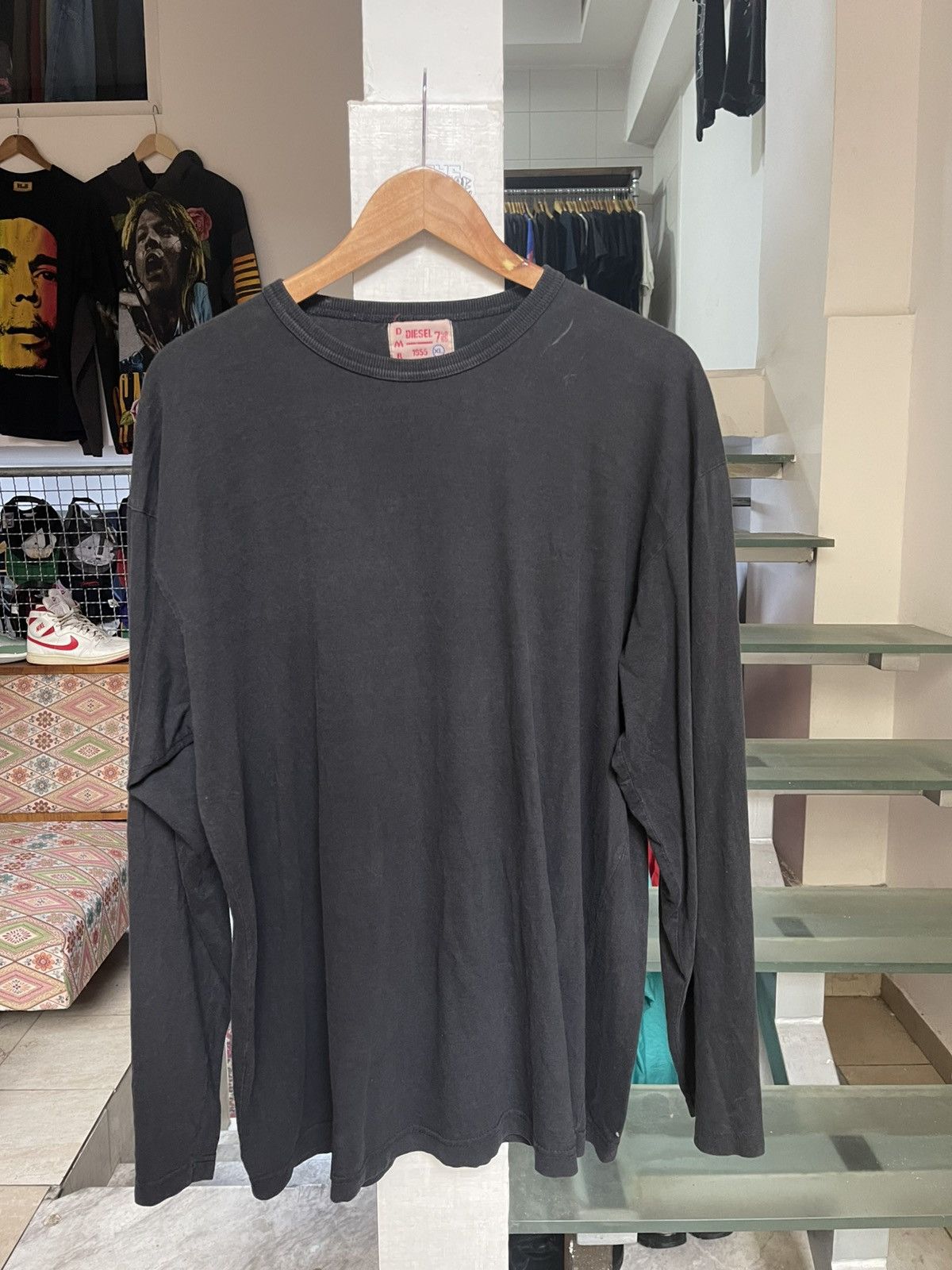 Diesel × Vintage Diesel Long Sleeve Shirt y2k prisoner line Size US XL / EU 56 / 4 - 2 Thumbnail