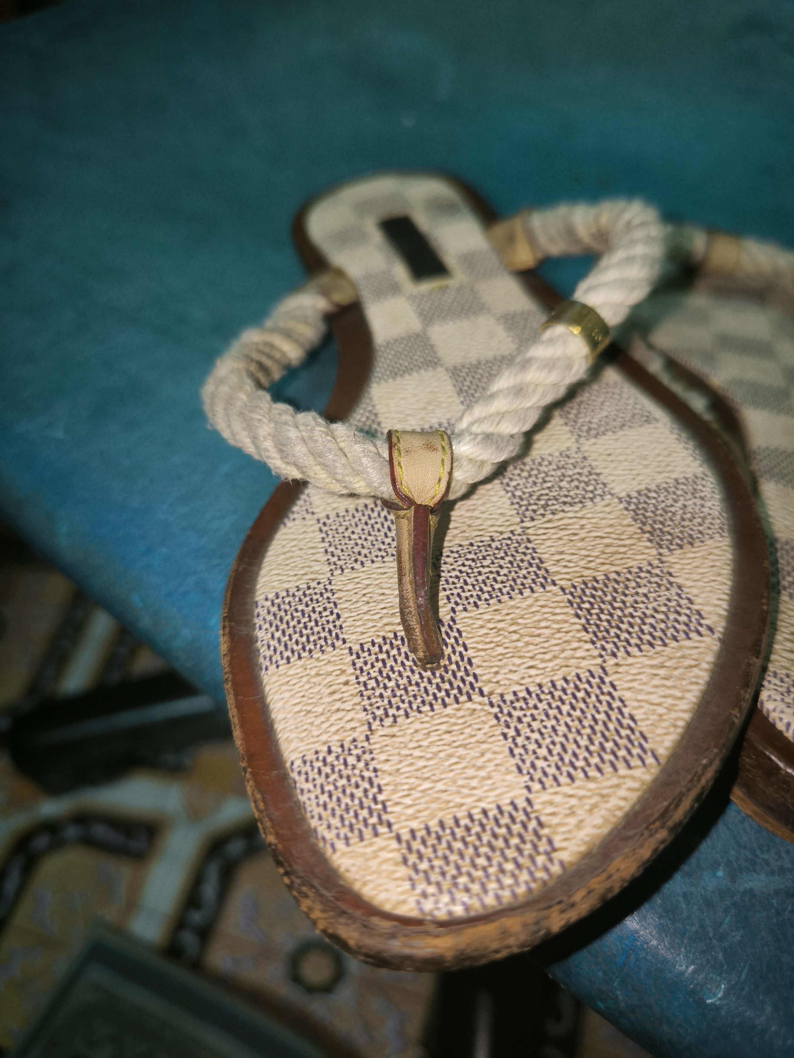 Louis Vuitton Damier Azur Rope Sandal Size US 5.5 / IT 35.5 - 12 Thumbnail