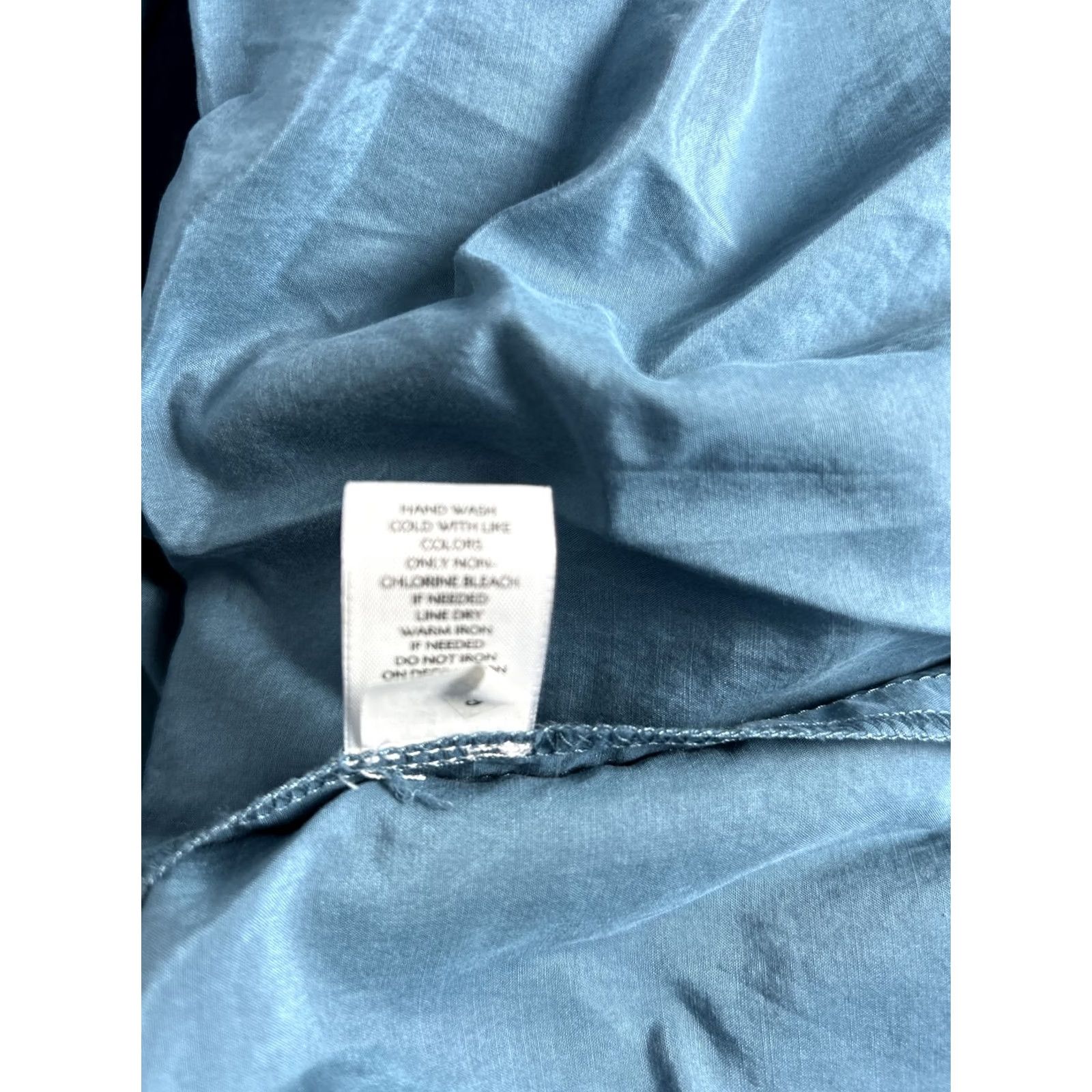 J. Jill J.Jill Dress Smocked Shift Silk Cotton Blend Long Sleeve Blue-Green Women M Size M / US 6-8 / IT 42-44 - 5 Thumbnail