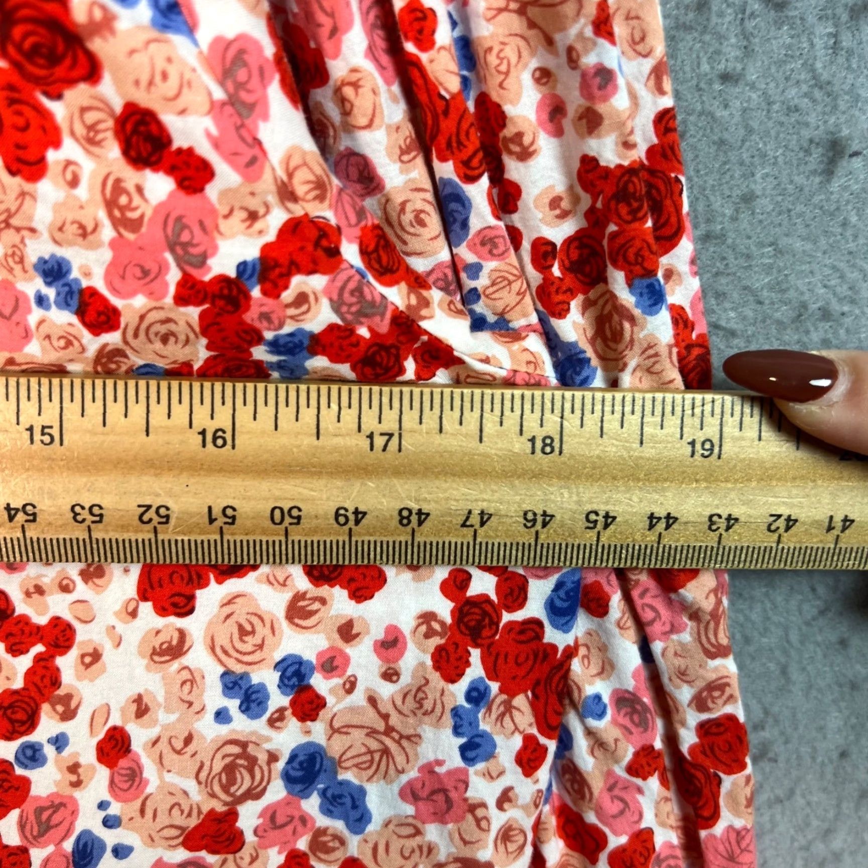 Vintage Rochelle Behrens Shirt Button-Up Long-Sleeve Floral Cotton Red Small Womens Size S / US 4 / IT 40 - 6 Thumbnail
