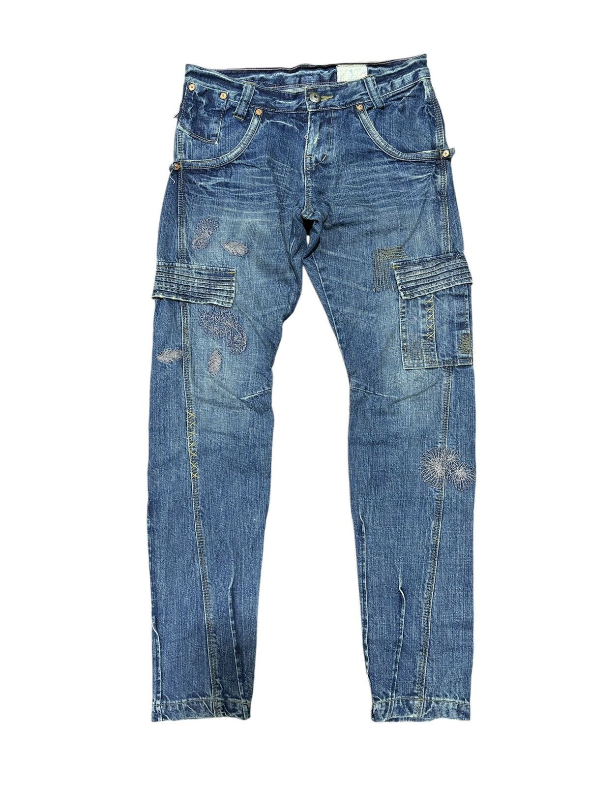 Japanese Brand × Vintage Vintage Antgauge Sashiko Distress Denim Jeans Size US 31 - 1 Thumbnail