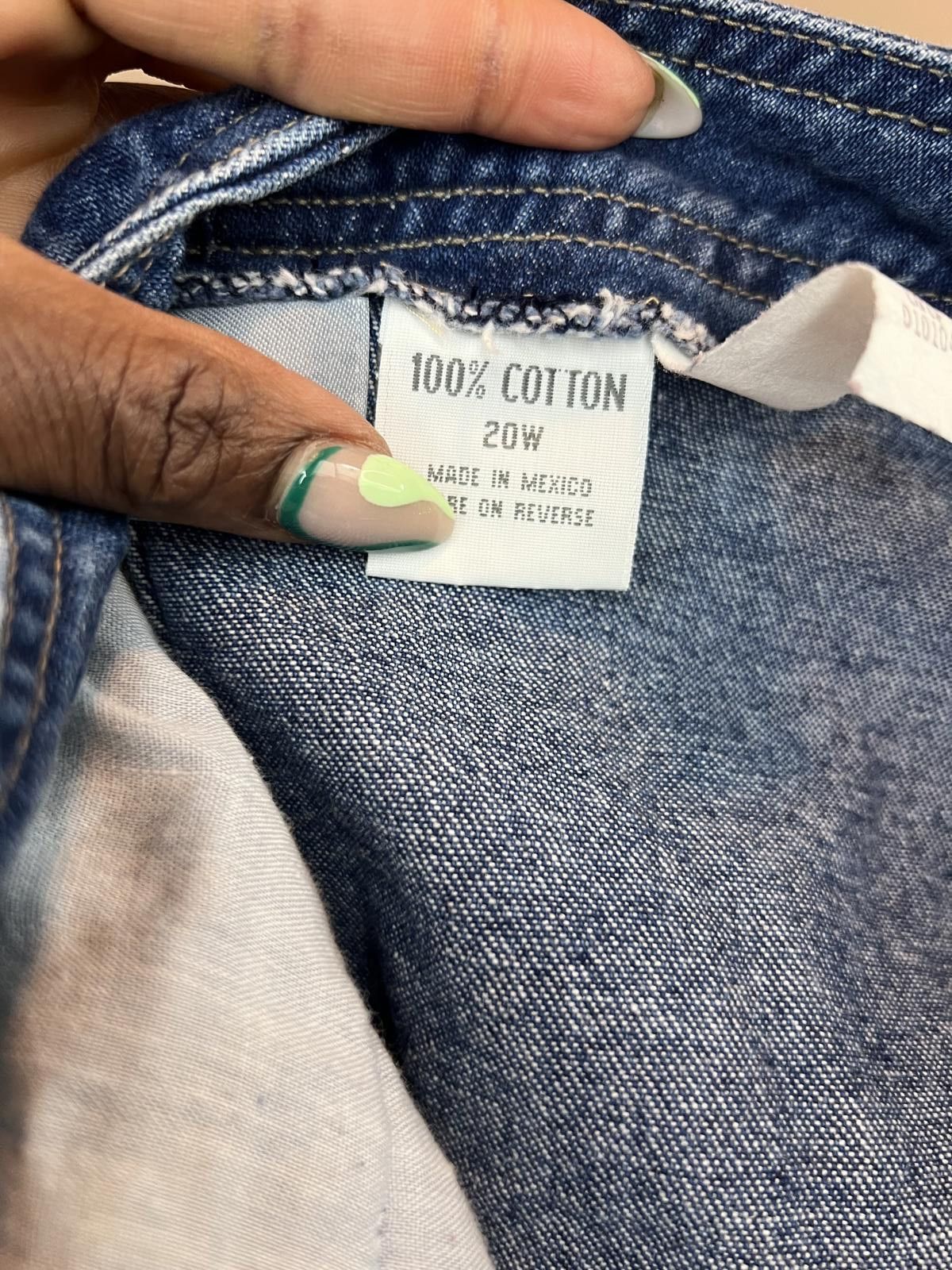 Designer Cute Basic Blue Denim Jean Skirt with Pockets Size 42" / US 20 - 3 Thumbnail